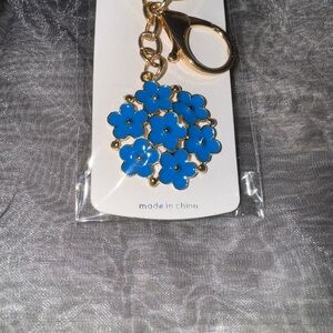 Blue Floral Keychain Bag Charm on sale $5